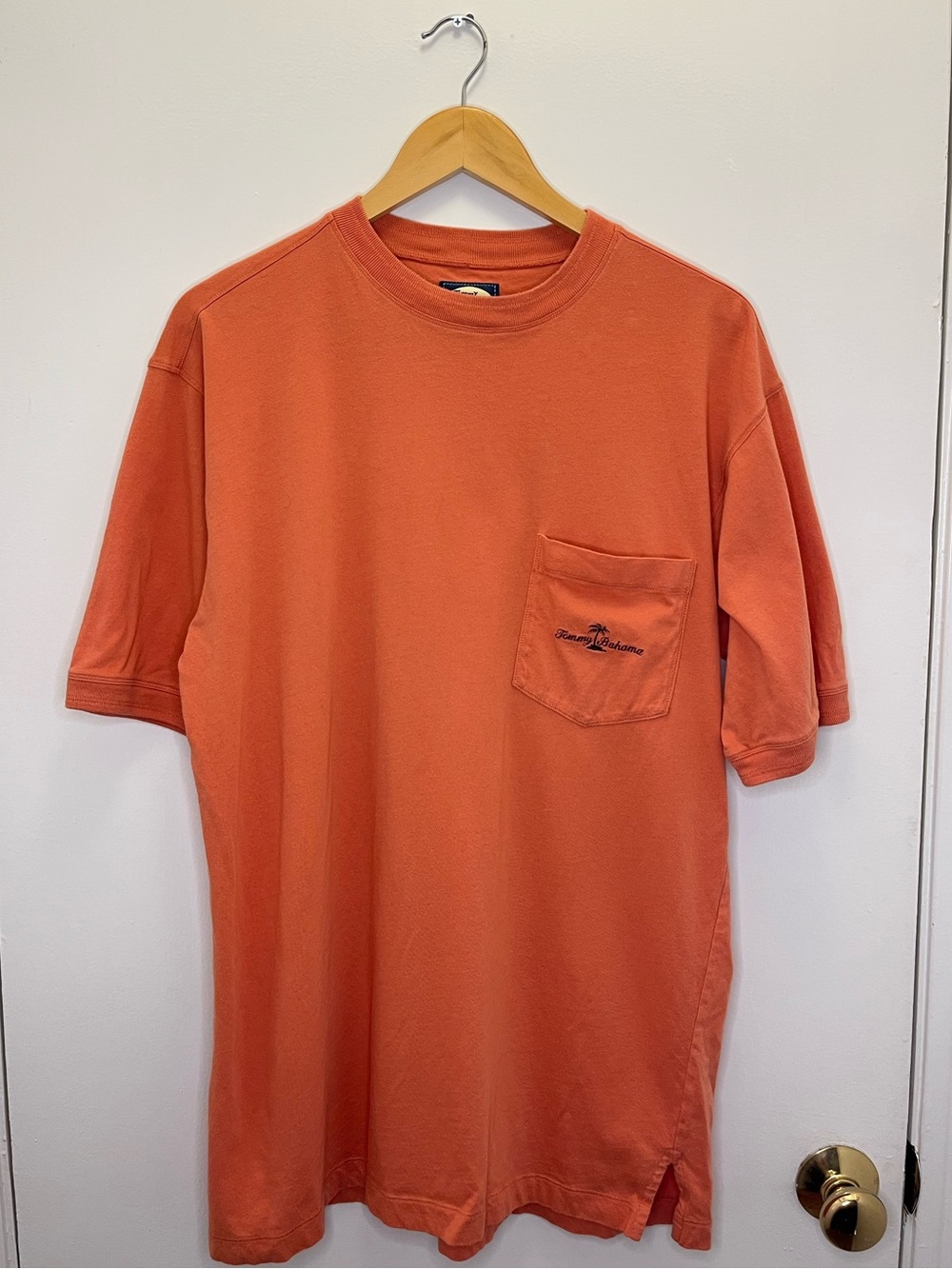 Tommy Bahama Coral Orange Short-Sleeve Pocket Tee